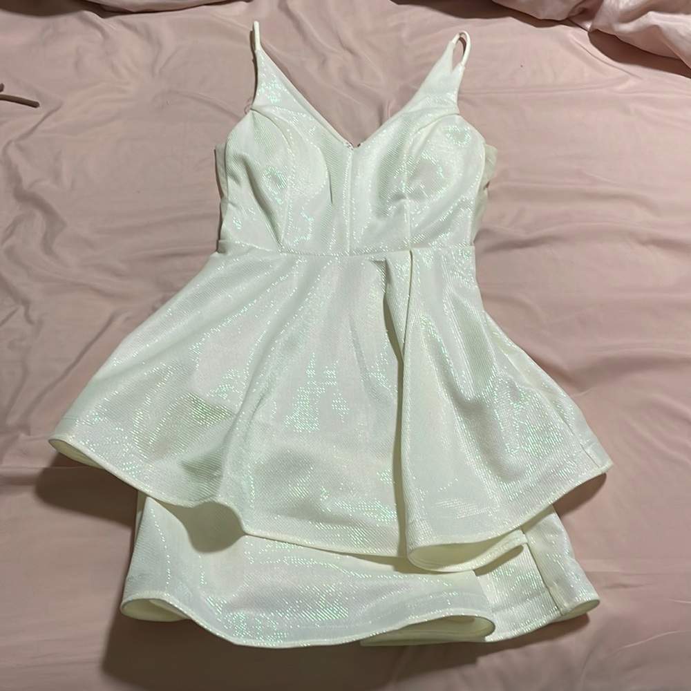 white iridescent dress. juniors size 0